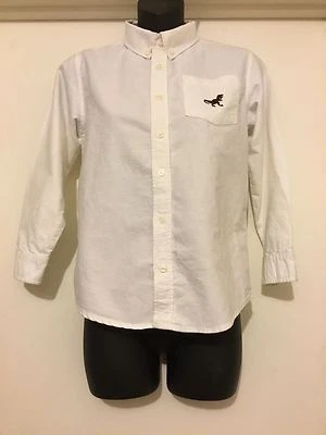 Camisa Oxford blanca de manga larga con botones delanteros para niños talla 7-8  Foto 1 de 4