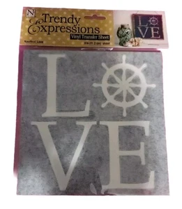 Trendy Expressions Nautical love Vinyl Transfer Sheet 6"x6" Navy Blue Valentines - Picture 1 of 2