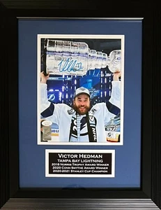 Victor Hedman framed autographed signed 8x10 photo Tampa Bay Lightning JSA COA - Picture 1 of 2