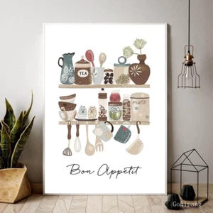 Bon Appetit Canvas Art Poster for Kitchen - Bild 1 von 4