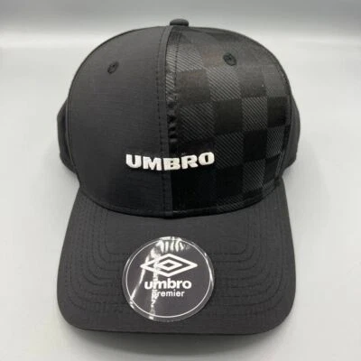 Sombrero Umbro Hombre Negro Cuadros Bordado Snap Back Gorra Nuevo Foto 1 de 4