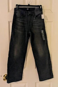 GAP Denim Boys Dark Gray Black Sretch Relaxed Straight Jeans Pants Sz 10 NWT - Picture 1 of 5