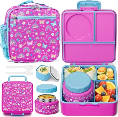 Fiambrera Bento para niños con termo, caja Bento para niños pequeños a prueba de fugas con aislamiento de 8,5 OZ Foto 1 de 4