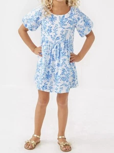 Lilly Pulitzer Girls Mini Knoxlie Dress in Resort White Tall Tales - Size 4 - Picture 1 of 4