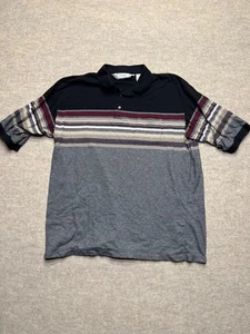 Vintage 90's Classics by Palmland Striped Short Sleeve Men's Polo Shirt 2XLT - Picture 1 of 9