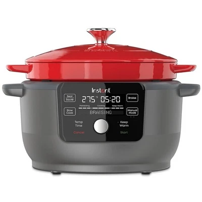 INSTANT POT 6-Quart 1500W Electric Round Dutch Oven 5-in-1: Braise, Slow Cooker - Image 1 of 4