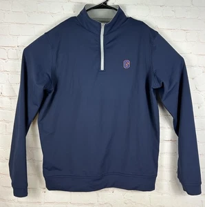 Peter Millar Performance Mens 1/4 Zip Golf Long Sleeve Pullover Size Medium Blue - Picture 1 of 6