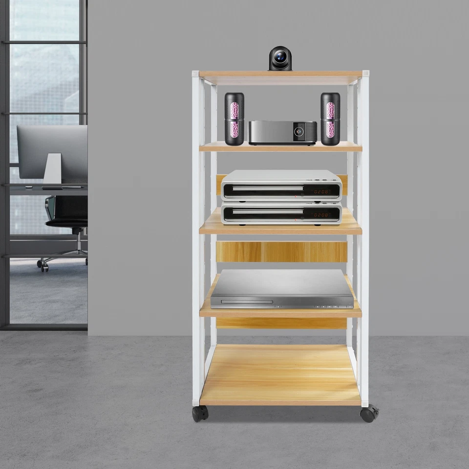 Soporte para medios AV de 5 niveles, soporte para medios, alto soporte para medios de audio y video de alta resistencia Foto 1 de 4