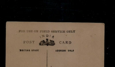 TARJETA DE PAPELERÍA POSTAL MILITAR INDIA BRITÁNICA FUERZAS DEL MEDIO ORIENTE Foto 1 de 3