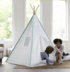 Tipi Spielzelt mit Holzstangen türkis (Neu im Karton) - Bild 1 von 5