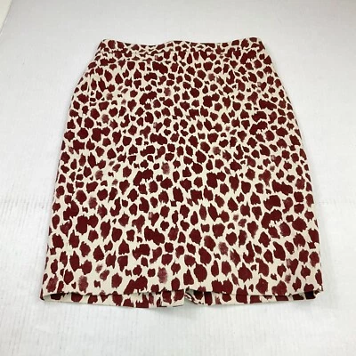 J.Crew No 2 女式铅笔裙动物印花及膝衬里后拉链 2 码 — 第 1/4 张图片