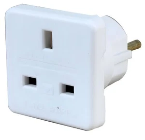 UK zu EU Europäischer Reiseadapter, EUROPA Netzstecker C für Ägypten Türkei - Bild 1 von 2