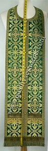 Grün & Gold Stola mit Manschetten Kommunion Krankenruf Set 40 1/2" 102cm Versand aus USA - Bild 1 von 4
