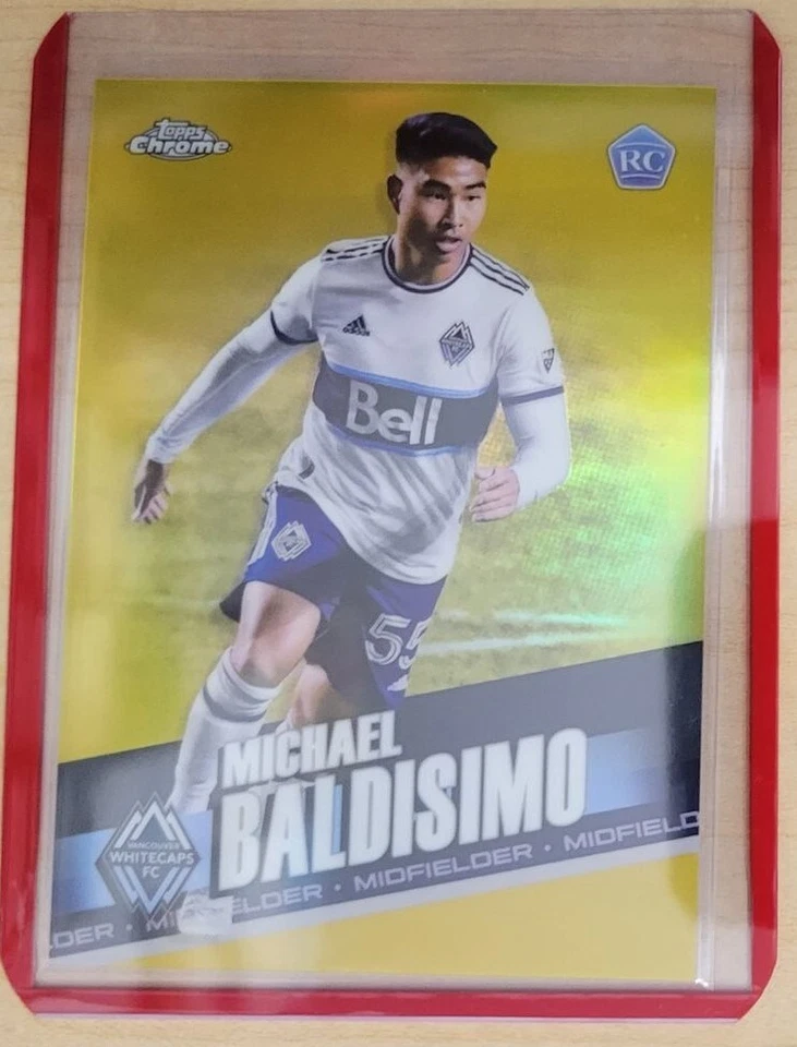 2022 Topps Chrome MLS Gold Refractor #196 Michael Baldisimo Whitecaps /50 - Image 1 of 2