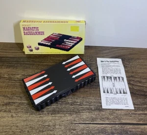 Vintage Catway Backgammon Magnetic Travel Set Pocket Size - Imagen 1 de 7