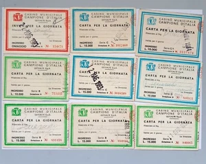 Lotto n.20 tessere ingresso Casino' Municipale Campione d'Italia Anni '83-'84 - Picture 1 of 3