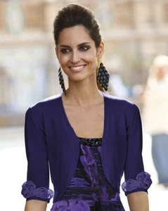 Corsage Shrug Purple (plus size 32/34) NEW WITH TAG, stunning with rose features - Picture 1 of 1