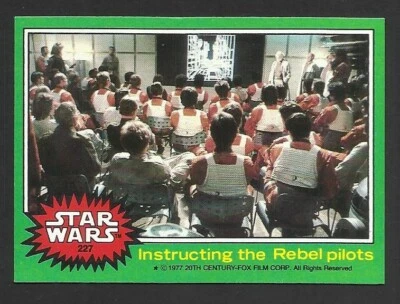(CB3) INSTRUCTING REBEL PILOTS #227 star wars 1977 topps trading cards US GREEN - Image 1 of 2