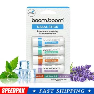 AS SHOWN Nasal Stick (4 Pack) Enhances-Breathing + Boosts Focus Essential Oils%