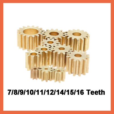 Metal Copper Gear 7/8/9/10/11/12/14/15/16 Teeth Transmission Spindle Motor Gear • 2.69$