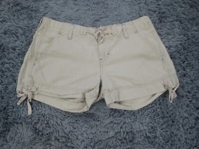 Levi's Shorts Womens Juniors Large Beige Cotton Low Slouch Drawstrings Hot Pants - Image 1 of 4