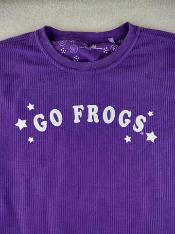 TCU Go Frogs Long Sleeve Corduroy Sweatshirt Medium Purple comfy Cover