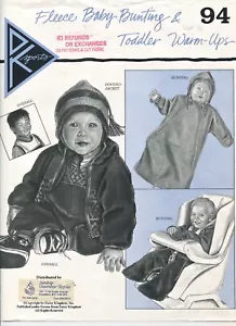DK Sports #94 FF Sewing Pattern Fleece Baby Bunting & Toddler Warm-Ups 6mo-5yr - Picture 1 of 6
