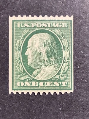 1908 US Stamp Sc# 348 Franklin 1 Cent Coil P12 Mint H F/VF - Image 1 of 4