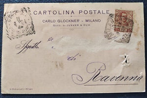 CARLO GLOCKNER SUCC JUNKER MILANO VIAGGIATA 1903 COMMERCIALE PUBBLICITARIA  3256