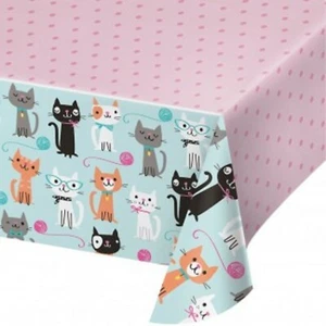 "Purr-fect" Party Cat Table Cover 137cm x 259cm - Cat Party Supplies - Picture 1 of 1
