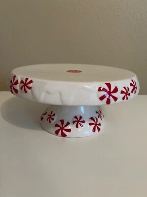 Peppermint & Pine Peppermint Candy Ceramic Cake Stand/NEW - Image 1 of 3