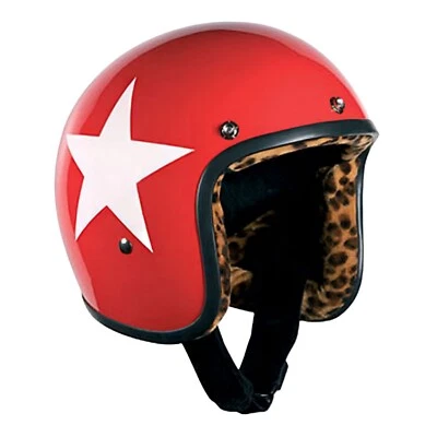 Bandit Helmets Jethelm Star Red Leofutter Fiberglas Motorradhelm Klickverschluß - Image 1 of 4