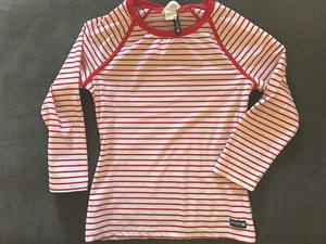 Sperry Top Sider Women's Striped Rash Guard Long Sleeve Top Red/White - Picture 1 of 4