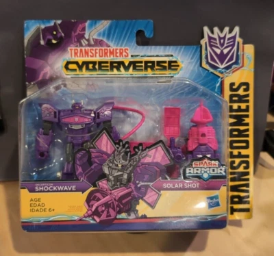 Transformers Cyberverse Power of the Spark Battle Class SHOCKWAVE & SOLAR SHOT - Image 1 of 4