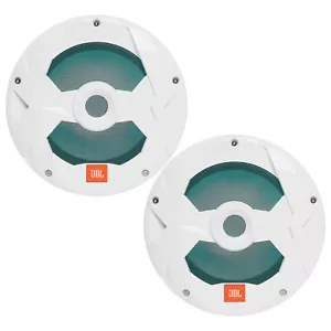 Paar JBL Club Marine 10" Marine Audio Multi-Element weiße LED Boot Subwoofer - Bild 1 von 3
