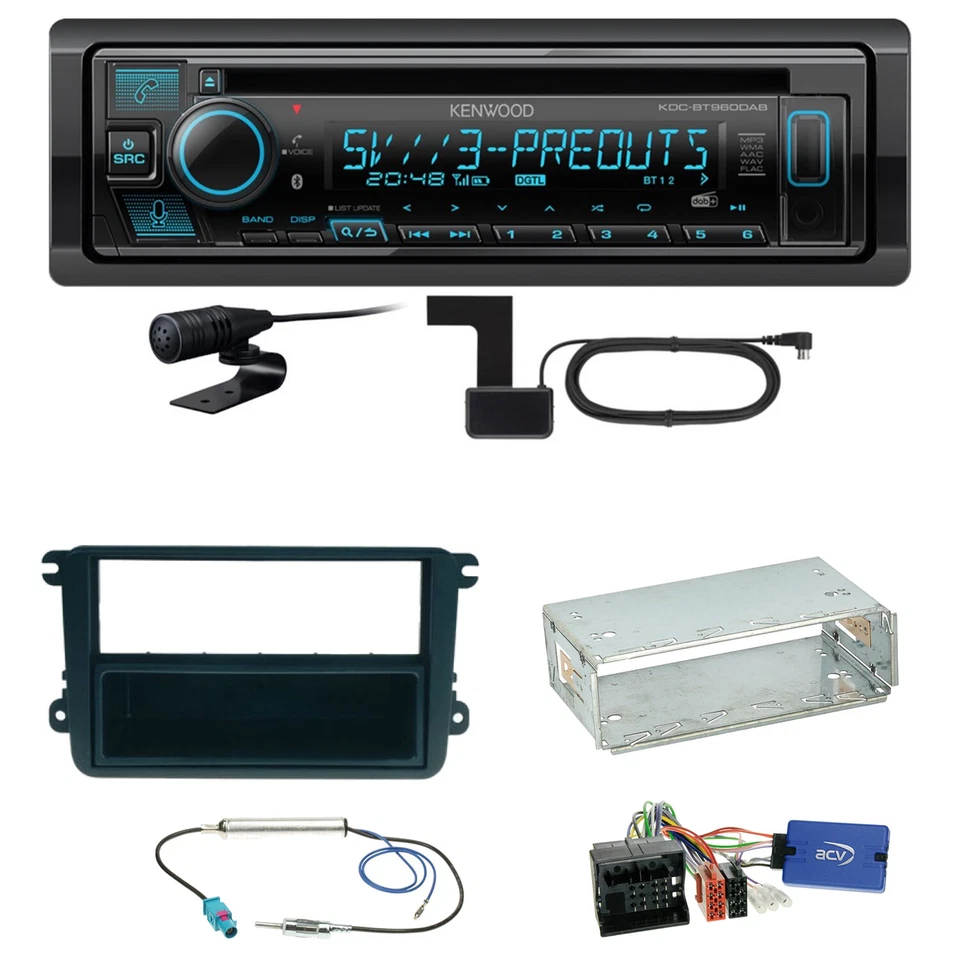 Kenwood KDC-BT960DAB 1-DIN Autoradio BT DAB inkl. Antenne 3x Cinch