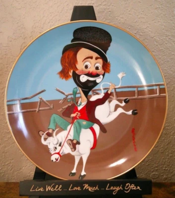 Фарфоровая тарелка с номером Crown Spartan 1982 Red Skelton «Bronco Freddie» - Изображение 1 из 4