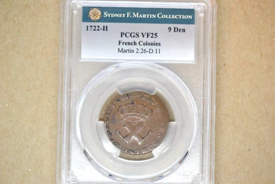 1722-H 9 Deniers. La Rochelle Mint. Martin 2.26-D.11, W-11840. PCGS VF-25 - Image 1 of 4