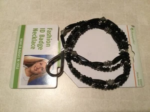 Cordón, cuentas negras, nuevo en el paquete, para identificación. - Imagen 1 de 3