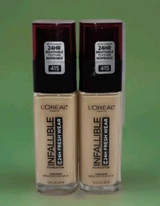 LOREAL Infallible 24hr Fresh Wear Foundation 415 Rose Ivory 1oz Ea 2pcs new!!! - Picture 1 of 1