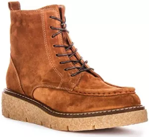 Justinreess England Alani Moc Toe Leather Womens Boot Tan US 5 - 10 - Picture 1 of 6