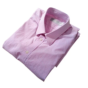 Gieves & Hawkes Pink Check Long Sleeve Shirt Men's UK Size M 37" Chest - Picture 1 of 16