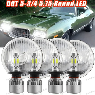 Faros LED altos/bajos redondos de 5,75" 5-3/4" para Ford Gran Torino 1972-1976 4 piezas Foto 1 de 4