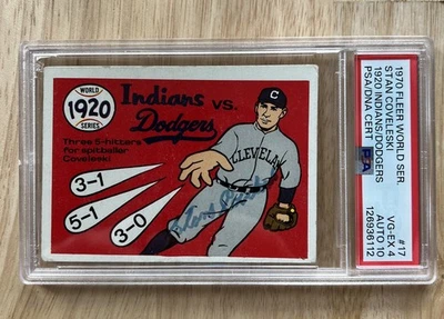 Fleer Stan Coveleski 1970 PSA 4, DNA automático 10 (1/2 autenticado) 1920 WS #17 HOF Foto 1 de 3