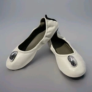 Zara Damen Gr. 6 Ballerinas Lammfell Leder verziert elfenbein/creme EU 36 - Bild 1 von 12
