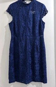 QED London Navy Lace Dress New with tags Nylon/Elastane Material, Size 12 - Picture 1 of 2