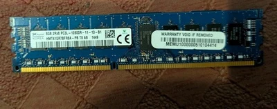 SK HYNIX 8GB 2Rx8 PC3L-12800R DDR3-1600 ECC 1.35V RDIMM HMT41GR7BFR8A-PB Foto 1 de 2