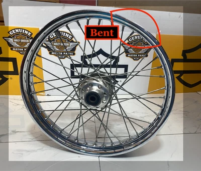 OEM 21X2.15 Front Wheel Harley 00-06 Softail Dyna Wide Glide 40 Spoke Laced Rim - Image 1 of 4