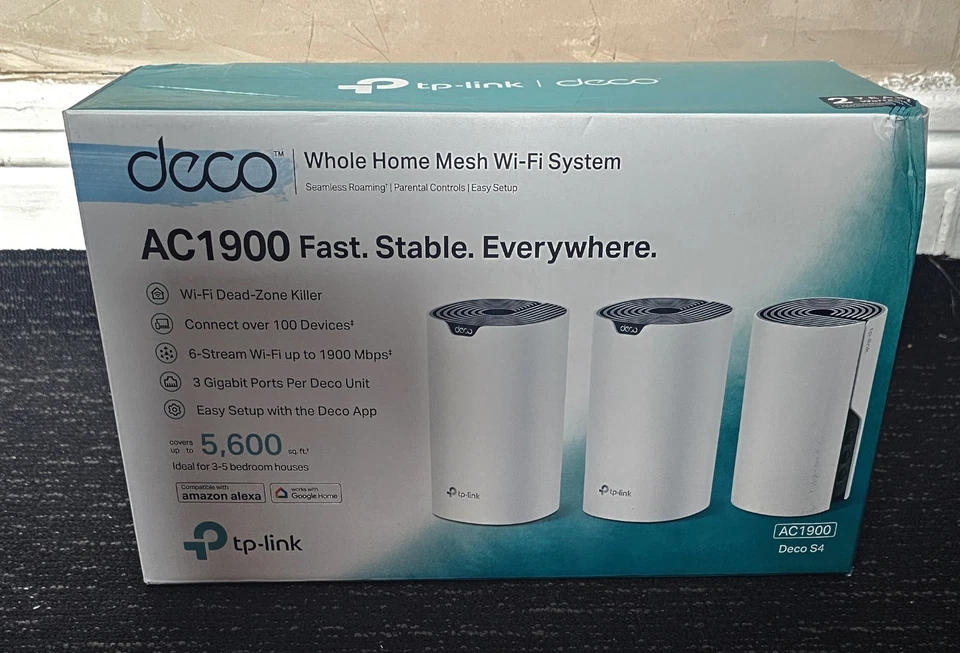 TP-Link Deco Mesh AC1900 WiFi System (Deco S4) – Up to 5,500 Sq.ft 3-pack - Image 1 of 1