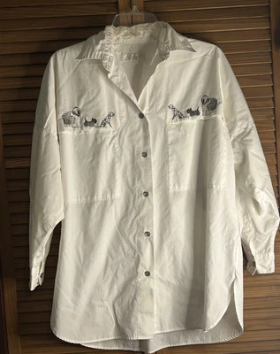 Blusa Camisa Vintage John Henry Mujer Botón Talla S Bolsillos Bordados Años 80 90 Foto 1 de 4